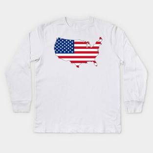 USA and Flag Kids Long Sleeve T-Shirt